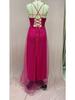 2025 European and American Women's Gold Sprinkled Sleeveless Tube Top Long Skirt Swing Dress