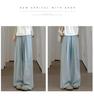 2025 Women's High-Waist Ice Silk Wide-Leg Pants