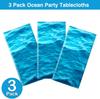 Blue Wave Pattern Party Tablecloth Disposable PE Plastic Table Cover for Summer Pool Kids Birthday Decor