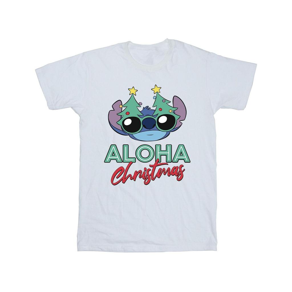 Disney Mens Lilo And Stitch Christmas Tree Shades T-Shirt