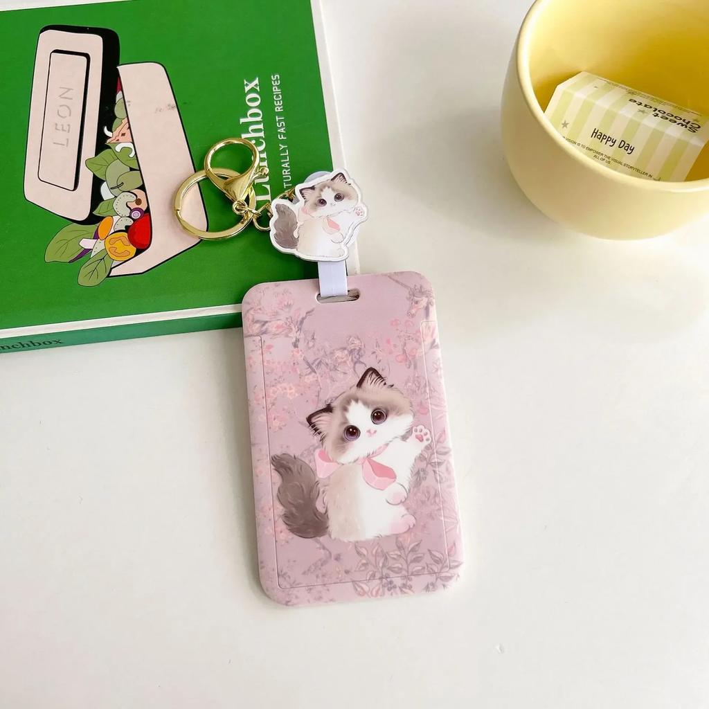 1 шт. Милый мультяшный аниме-котенок Kpop держатель для фотокарточки брелок милый студенческий билет автобусная карта выдвижной значок катушка