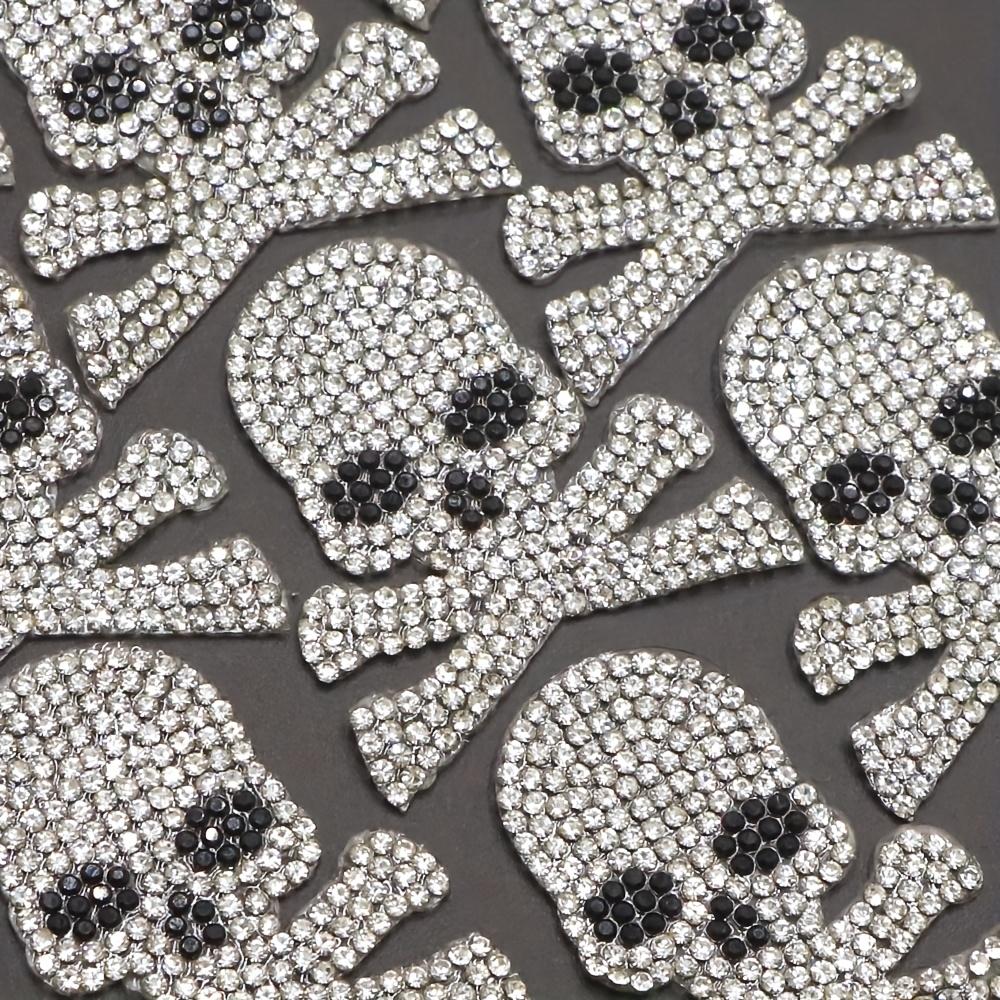 6 шт. Нашивки с черепом для прижигания, нашивки со стразами Bling, термоклеящаяся нашивка-аппликация со стразами, декоративная нашивка для шитья, поделок, декора, значки