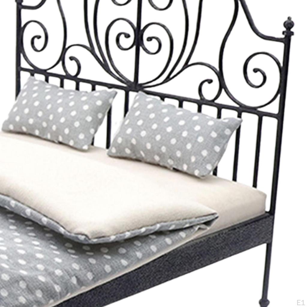 1/12 Двуспальная кровать Реалистичная Жизненная Сцена Спальня Аксессуар для Микро Кукольного Домика Аксессуары для