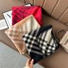Autumn and Winter Versatile Plaid Scarf Women's High-end Sense Thickened and Warm Imitation Cashmere Shawl Scarf