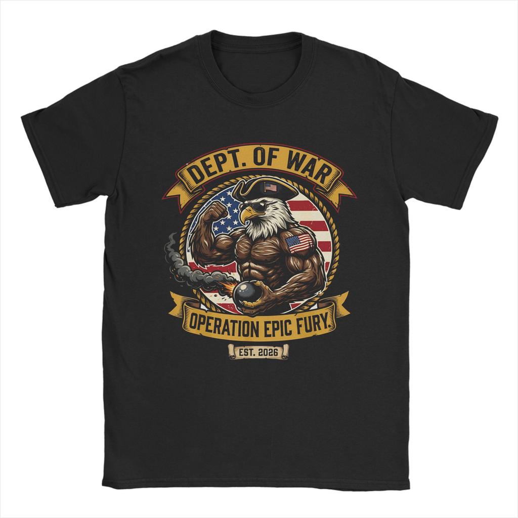 Футболка Operation Epic Fury для унисекс, 100% хлопок, новинка, с круглым вырезом, короткий рукав, уникальная одежда