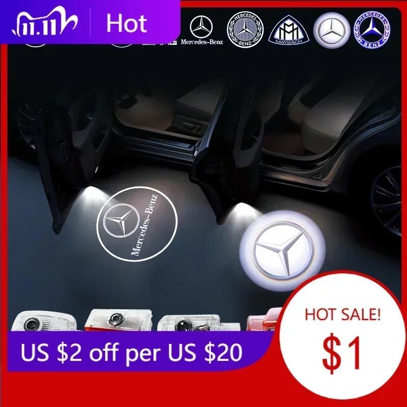 Автомобильная наклейка Для Mercedes Benz 2 шт. HD Автомобильный светодиодный проектор на дверь Для Mercedes Benz W164 X164 W208 W209 R171 R172 C199 W240 W21