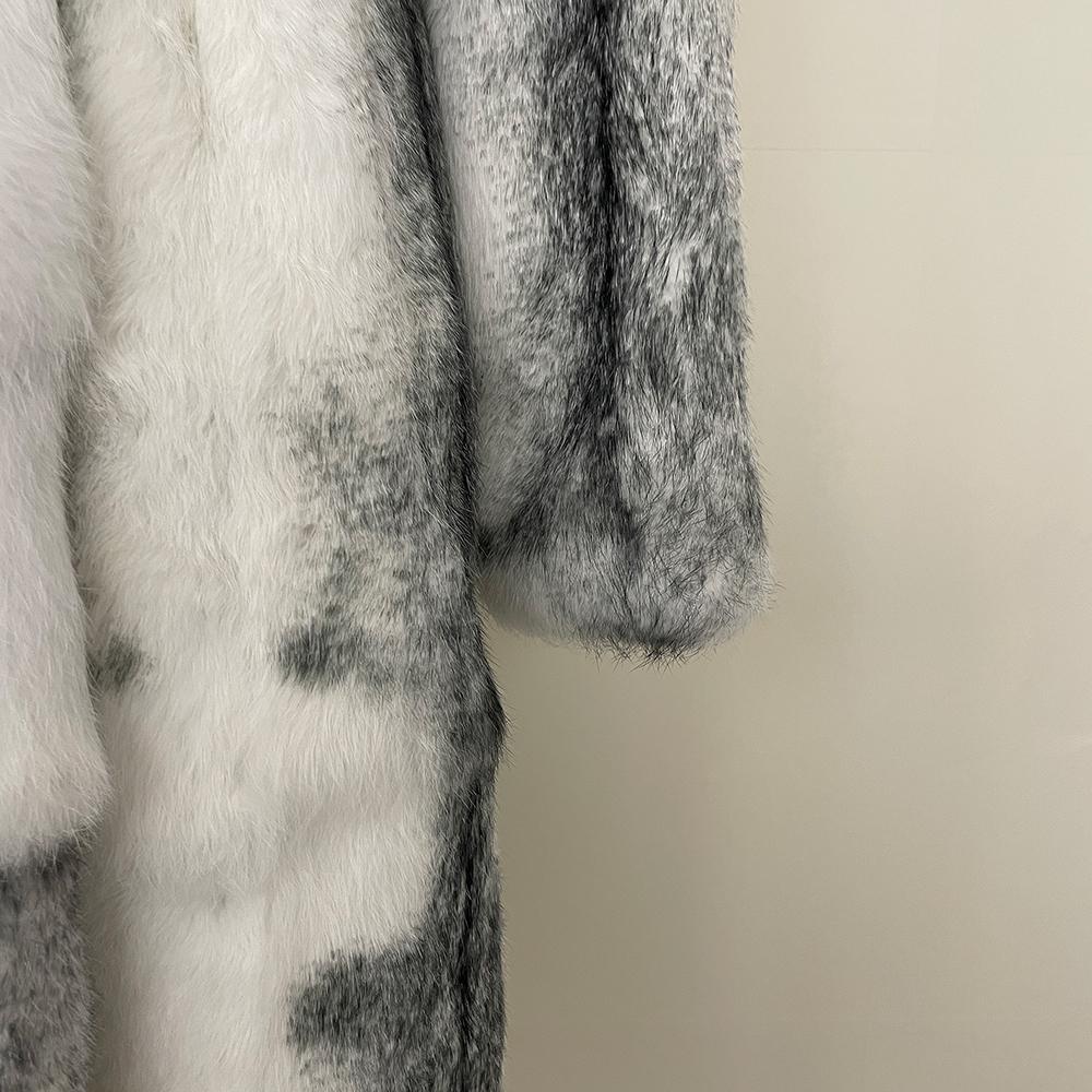 OFTBUY Натуральный Мех Кролика Женская Зимняя Модная Теплая Женская Меховая Куртка С Капюшоном Дизайнерская Холодная Верхняя Одежда Новый Fashi9on