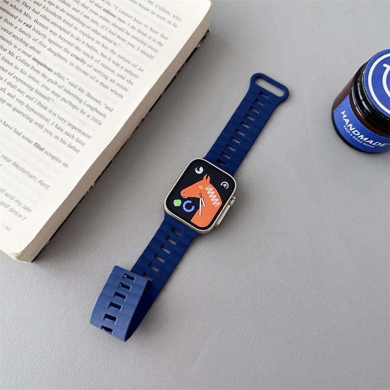 Силиконовая петля, магнитный ремешок для Apple, ремешок для часов 44 мм, 40 мм, 45 мм, 49 мм, 41 мм, 38 мм, 42 мм, браслет iWatch series 8 3 5 4 SE 6 7 Ultra