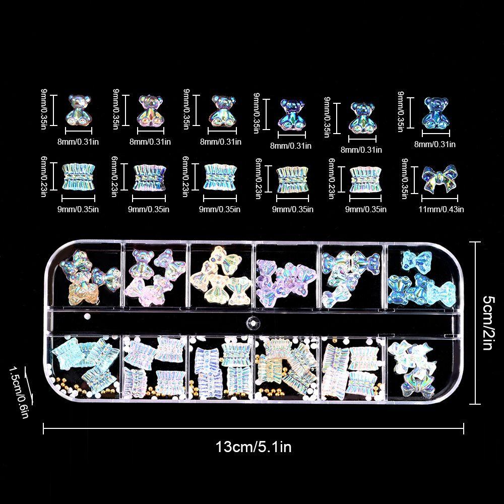 Набор страз для нейл-арта Шармы Белый цветок Шармы для нейл-арта Разноформенные Форма желейного мишки