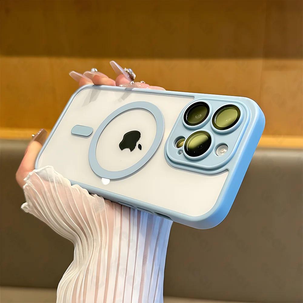 Роскошный чехол для телефона Magsafe с магнитной беспроводной зарядкой для iPhone 15 14 13 12 11 Pro X XR XS Max 7 8 SE, противоударный бампер