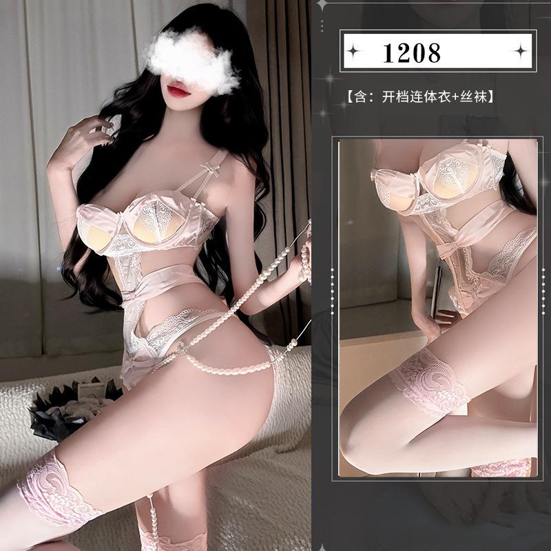 Сексуальное нижнее белье подтяжки боди кружевной костюм соблазнительная униформа полый сексуальный маленькая грудь женский стальное кольцо