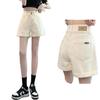Off-white High-Waisted Wide-leg Denim Shorts for Women - Summer 2025 A-line Slimming Design