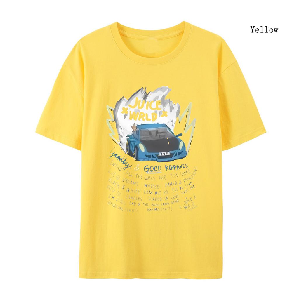 Мужская и женская футболка из 100% хлопка, рэперская футболка Juice Wrld, футболка городской моды, популярная хип-хоп футболка