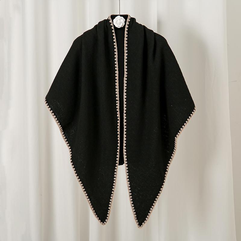 Solid Color Cashmere Triangle Scarf Woman Autumn Winter Shawls Thickened Pashmina Fashion Muffler Foulard Bufanda Echarpe Poncho