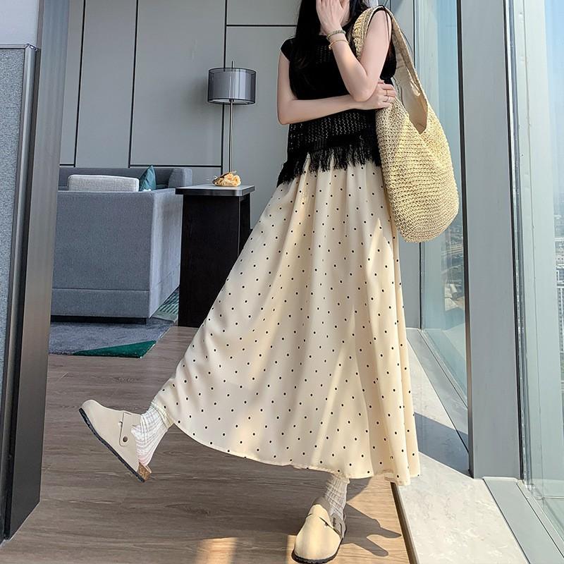 Бюст Юбка Женская Летняя Новая А-силуэта Тонкая Средней и Длинной Длины Французская Маленькая Юбка-Зонт
