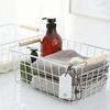 Metal Desktop Storage Basket White Black Vegetable Fruit Snack Holder  For Bathroom Kitchen