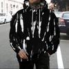 Мужская толстовка с принтом и капюшоном, красно-черно-серая, с цветовыми блоками, на шнурке, свободная, уличная одежда, топы