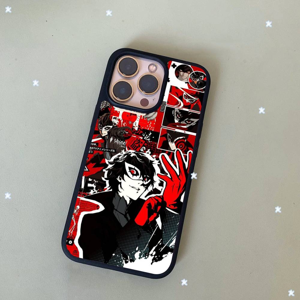 Игровой чехол P-Persona 5 Cool Black из силикона и твердого пластика для iPhone 17 Air 16 15 14 13 12 11 Pro Max PC TPU