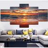 5 Pieces Natural Blue Beach Sunset Landscape Canvas Painting Seascape Posters And Prints Wall Art Pictures Home Decor No Frame