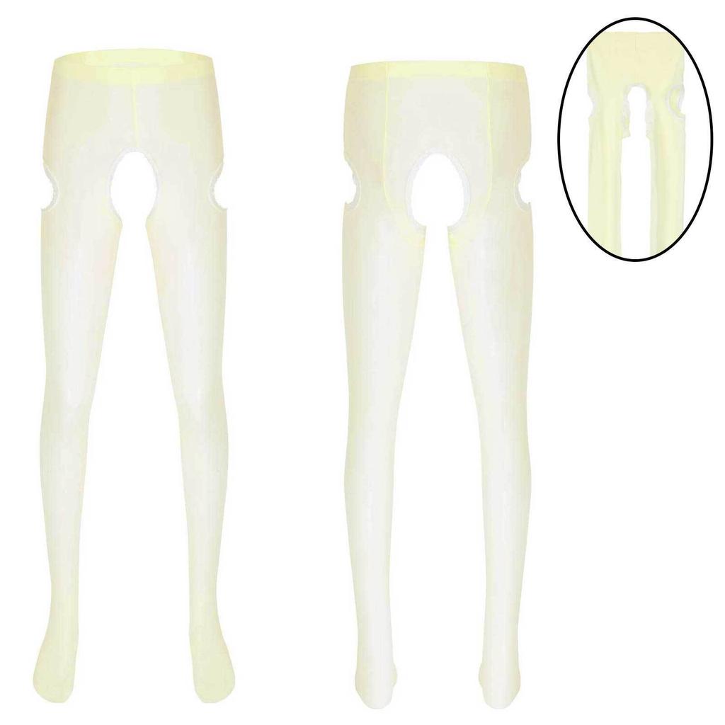 Мужские колготки с кружевной отделкой, длинные брюки с открытой промежностью, колготки, леггинсы