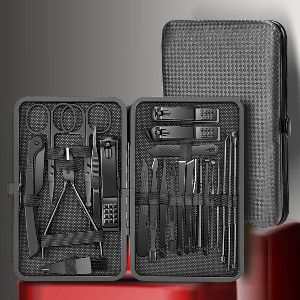 Stainless Steel Nail Clipper Set Black Nail Beauty Tools For Nail Care