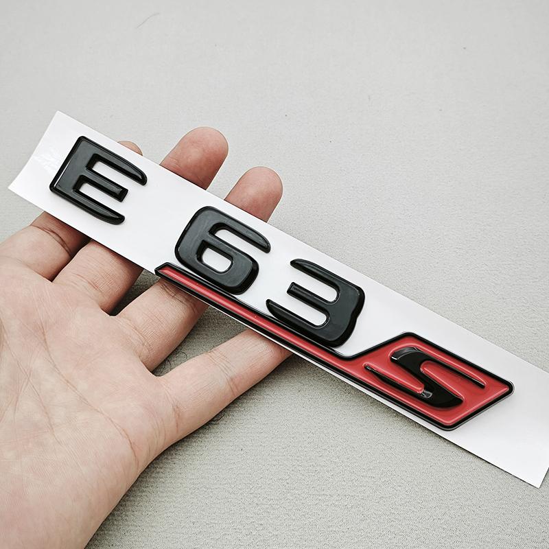 3D ABS Chrome Black Car Letters E63 E63S Logo Emblem Sticker Car Trunk Badge Decals For Mercedes Benz E63 E63S W213 Accessories QK0