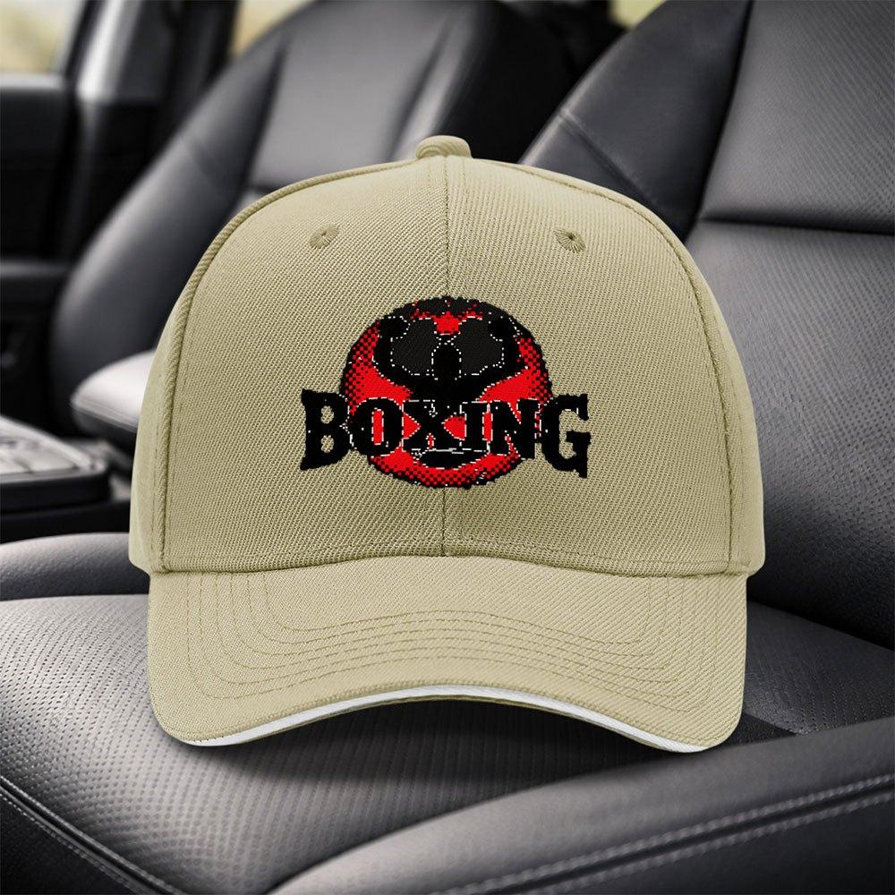 Boxing Print Adjustable Baseball Cap Black Unisex Casual Sports Cap for Travel Parties Birthdays Holidays Gift