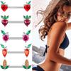 Heart-Shaped Zircon Nipple Rings & Barbells - European & American Fruit Series