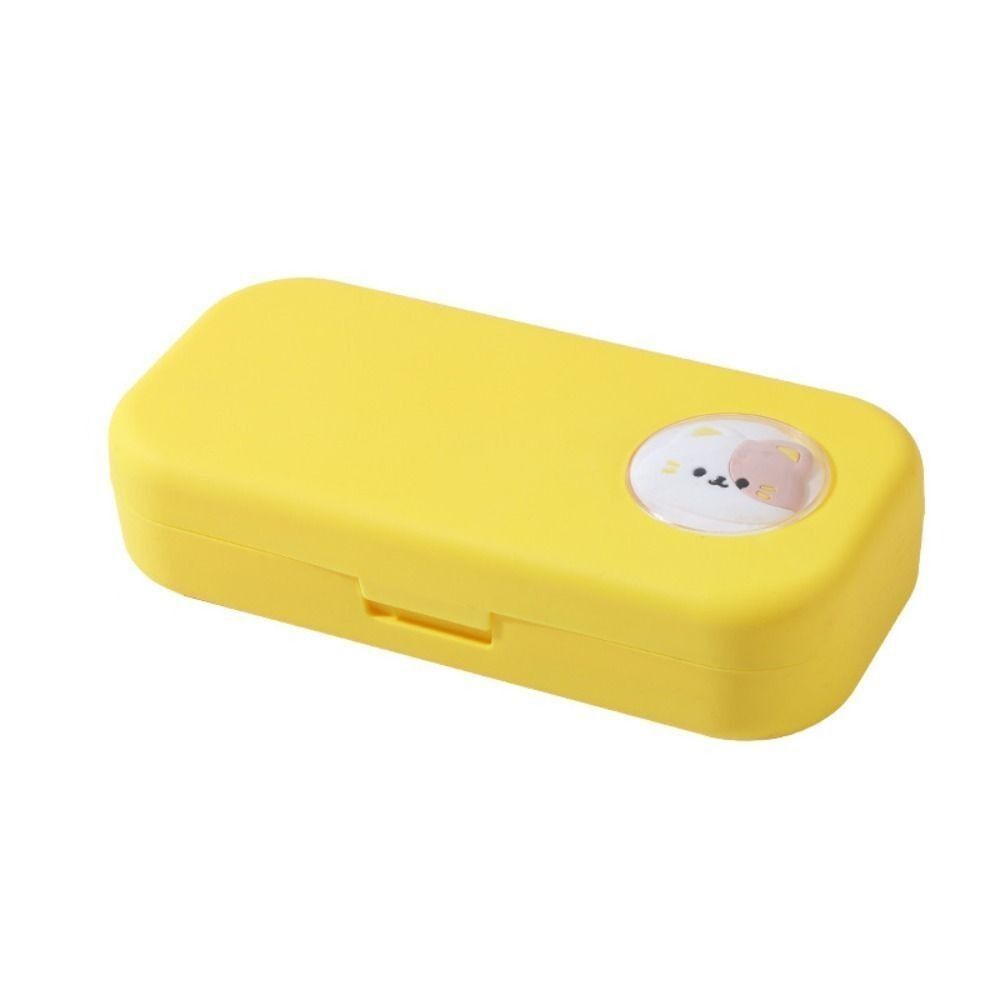 Cartoon Pencil Case Plastic Stationery Organizer Large Capacity Pencil Box