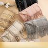Korean Lady's Sweet Plaid Imitation Cashmere Tassel Scarf for Girls High End Winter Versatile Thickened Scarf