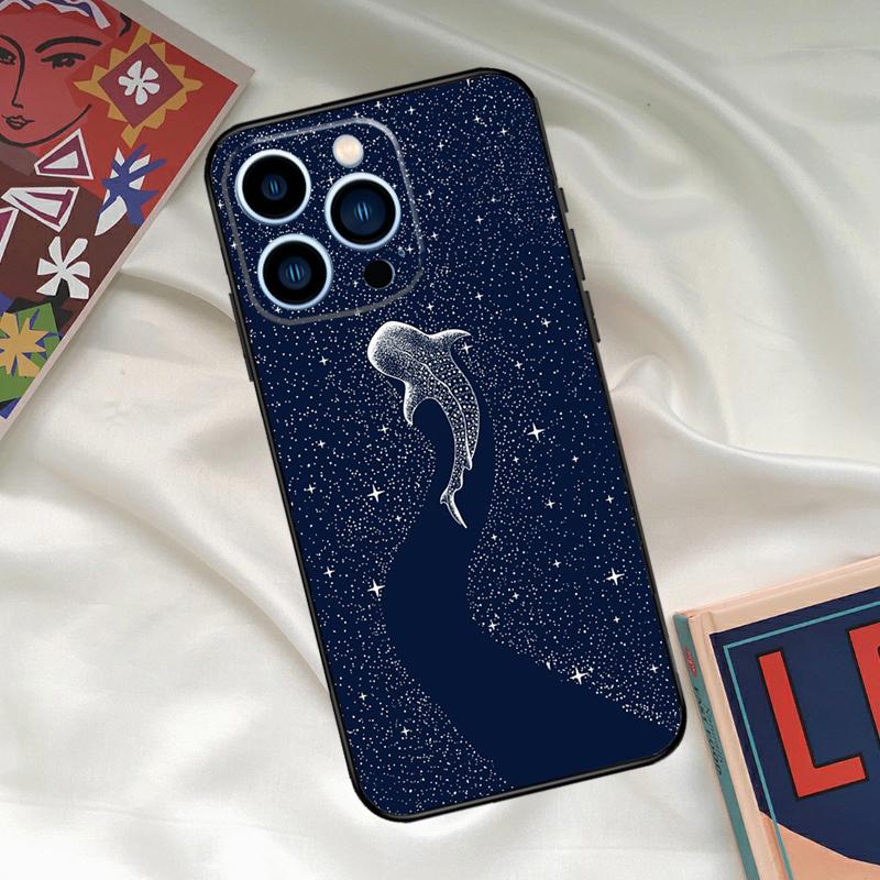 Starry Orca Whale Shark Phone Case For iPhone 16 15 14 Pro 11 12 13 Pro Max XS XR X Plus 12 13 Mini Back Cover