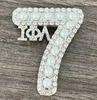 Iota Phi Lambda Greek Numeral 7 # Rhinestone Brooch