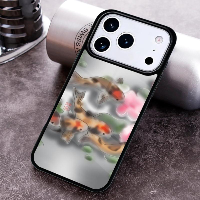 Чехол для телефона с рыбой Кои для iPhone 17 16 15 Pro Max Air 14 13 12 11 Plus Ударопрочный чехол