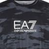 Emporio Armani EA7 Эластичная свободная футболка с коротким рукавом, круглым вырезом, принтом по всей поверхности, мужские топы, черный, 7M000067-AF13802-FC006