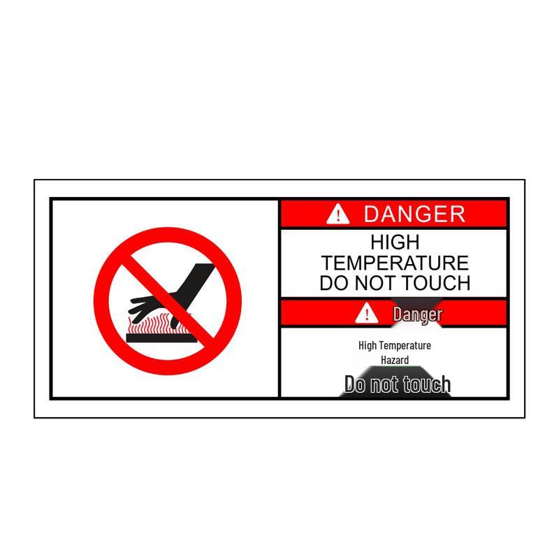 High Temp Hazard Warning Sign: Mechanical Equipment Surface Injury Caution - Bilingual