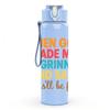 1PC God Made Me Grinned Funny Quote 750ml Color Plastic Sports Water Bottle Leakproof Flip Straw Lid Suitable for Sports Office Home Use