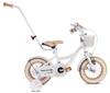 Rower Dziecięcy Rower Dla Dziewczynki 12 Cali Koszyk Prowadnik Kółka Boczne Flower Bike Dmuchawiec Biało Beżowy Sun Baby
