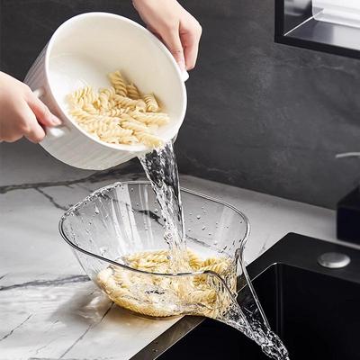 Модная прозрачная сливная корзина для мытья овощей и фруктов, многофункциональная чаша для фильтра, кухонный инструмент, органайзер для сухой и влажной раковины