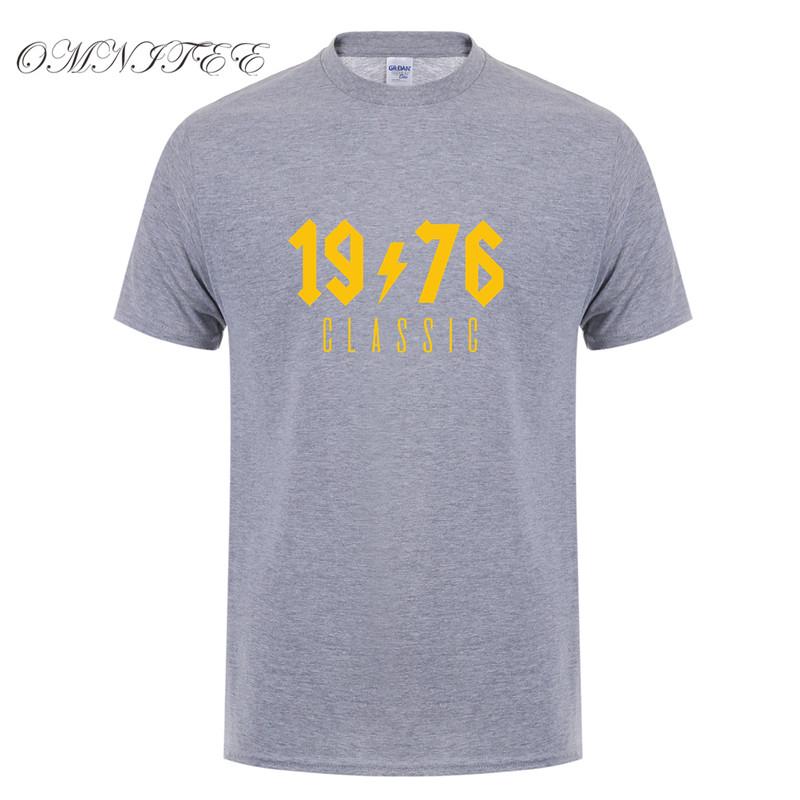 Omnitee 1976 Classic T Shirt Unisex Cotton Oneck Short Sleeve 1976 Birthday Gift Tshirt Unisexs Tops Tee Oz196