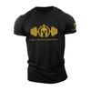 2025Mens Quick Dry Spartan Graphic T Shirt Gym Workout Top Summer Oversized Fitness Tee Breathable Running Sportswear Activewear
