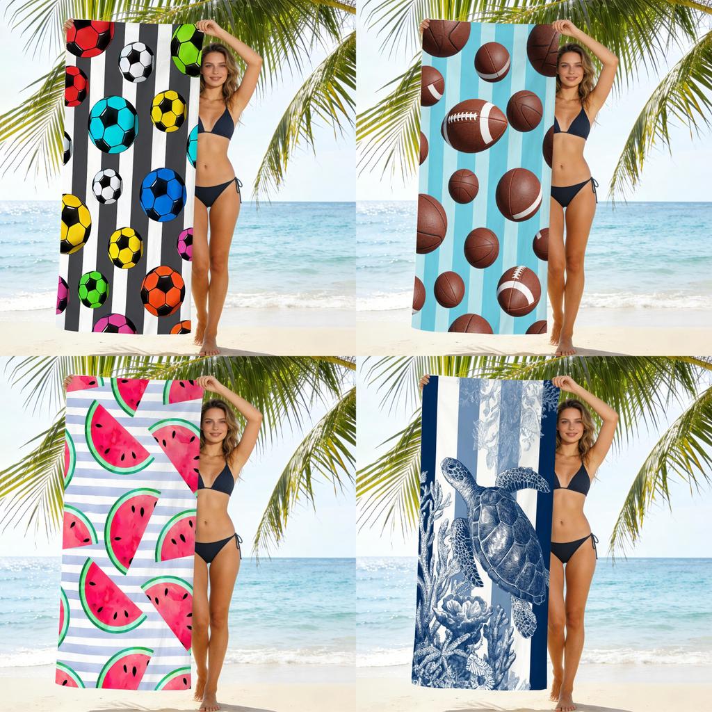 Lightweight Polyester Swim Towel With Vibrant Design For Beach And Poolside Relaxation