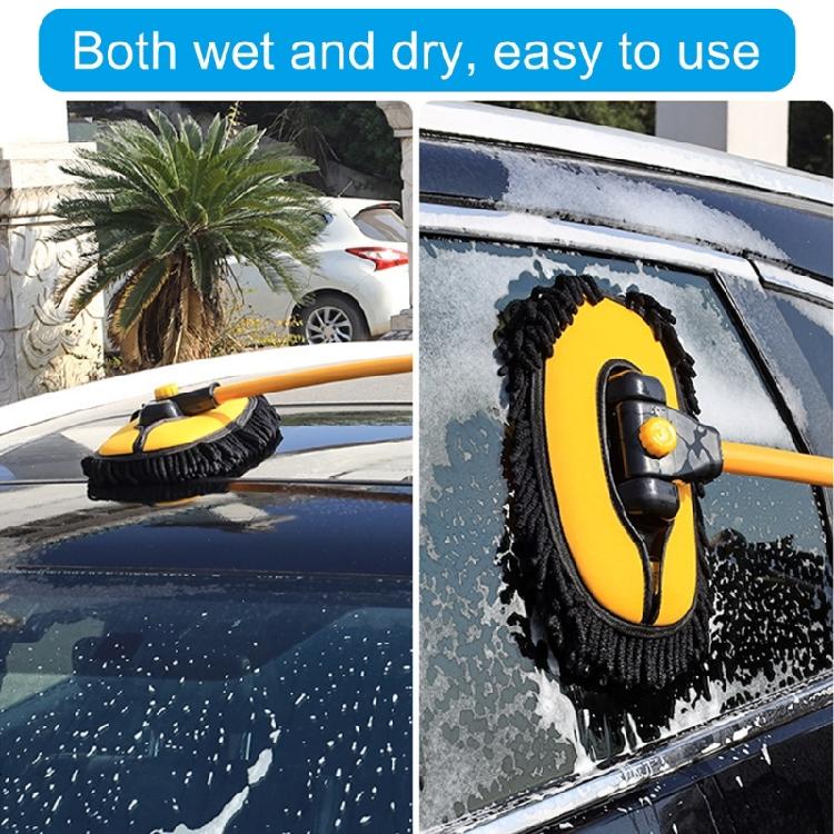 15 Degree Bend Car Cleaning Brush Car Wash Brush Chenilles Broom Telescoping Long Handle Cleaning Mop Brush