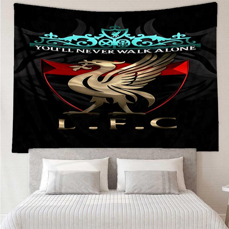 Liverpool FC logo Tapestry for Bedroom Aesthetic Classroom Tapestries Wall Hanging for Living Room Dorm Office,Ideal Creative Gift