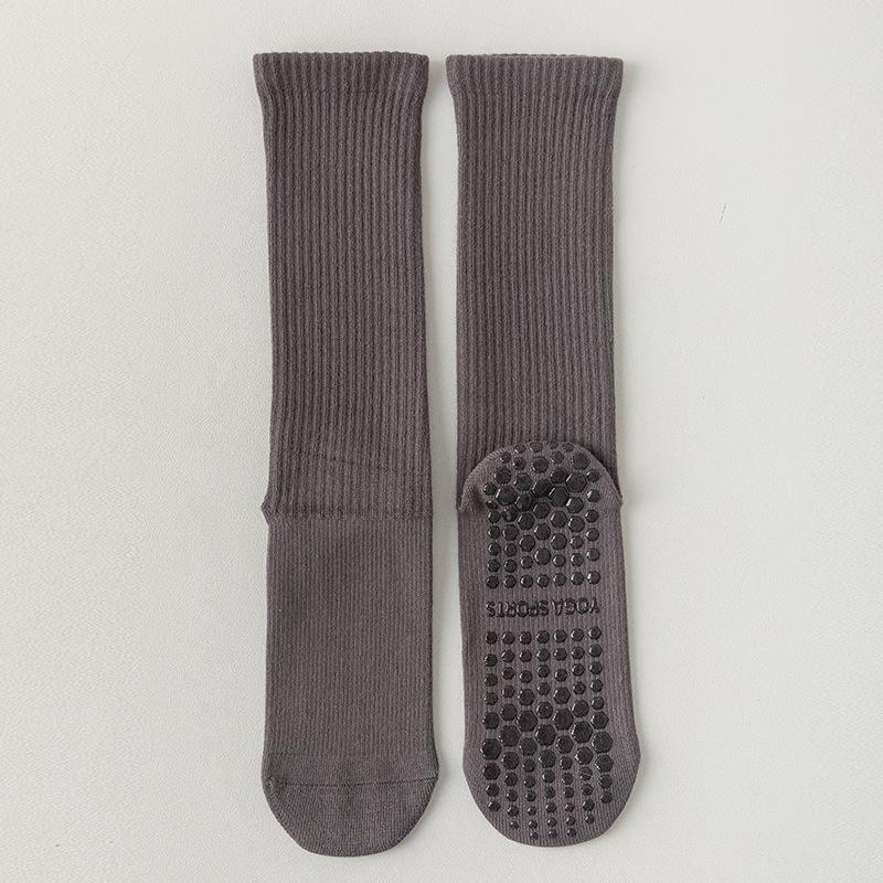 Носки для йоги, Женские носки до середины икры, Профессиональные фитнес-носки для пилатеса, Силиконовые противоскользящие спортивные длинные носки, Хлопковые носки с влагоотводящим эффектом