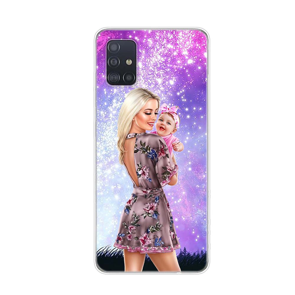 Fashion Baby Mom Girl для Samsung Galaxy A01 A11 A12 A22 A21S A31 A41 A42 A51 A71 A32 A52 A72 A02S Soft Phone Case