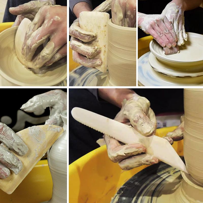 5-Piece Wooden Ceramic & Polymer Clay Sculpture Tool Set