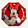 Disney Minnie Mouse,Polka Dots,Daisy Manual Opening and Closing Umbrella -8-Rib Reinforced Folding Design, Lightweight and Portable, Suitabl