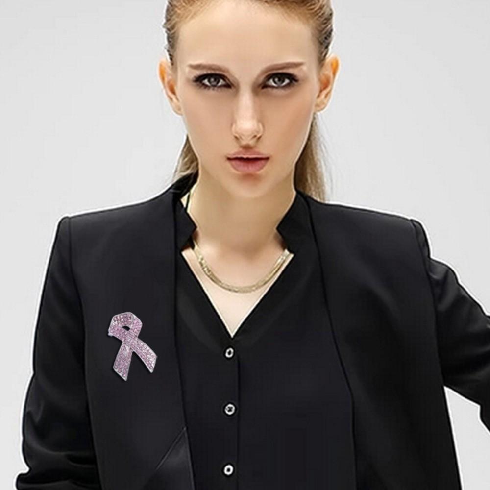 Rhinestone Crystal Black Ribbon Pin Awareness Black Bow Brooch Pin Mourning Badge Brooch Funeral