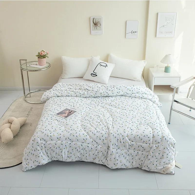 Летнее прохладное одеяло из стираного хлопка, тонкое летнее одеяло для кондиционера, одинарное, двуспальное, тонкое летнее одеяло