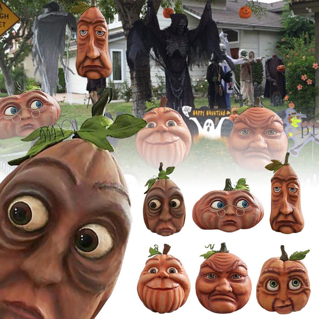 Тыквенное Лицо Хэллоуин Открытый Декор Хэллоуин Тыква Изделия Из Смолы Призрак Вечеринка Двор Домашний Офис Веселый Подарок